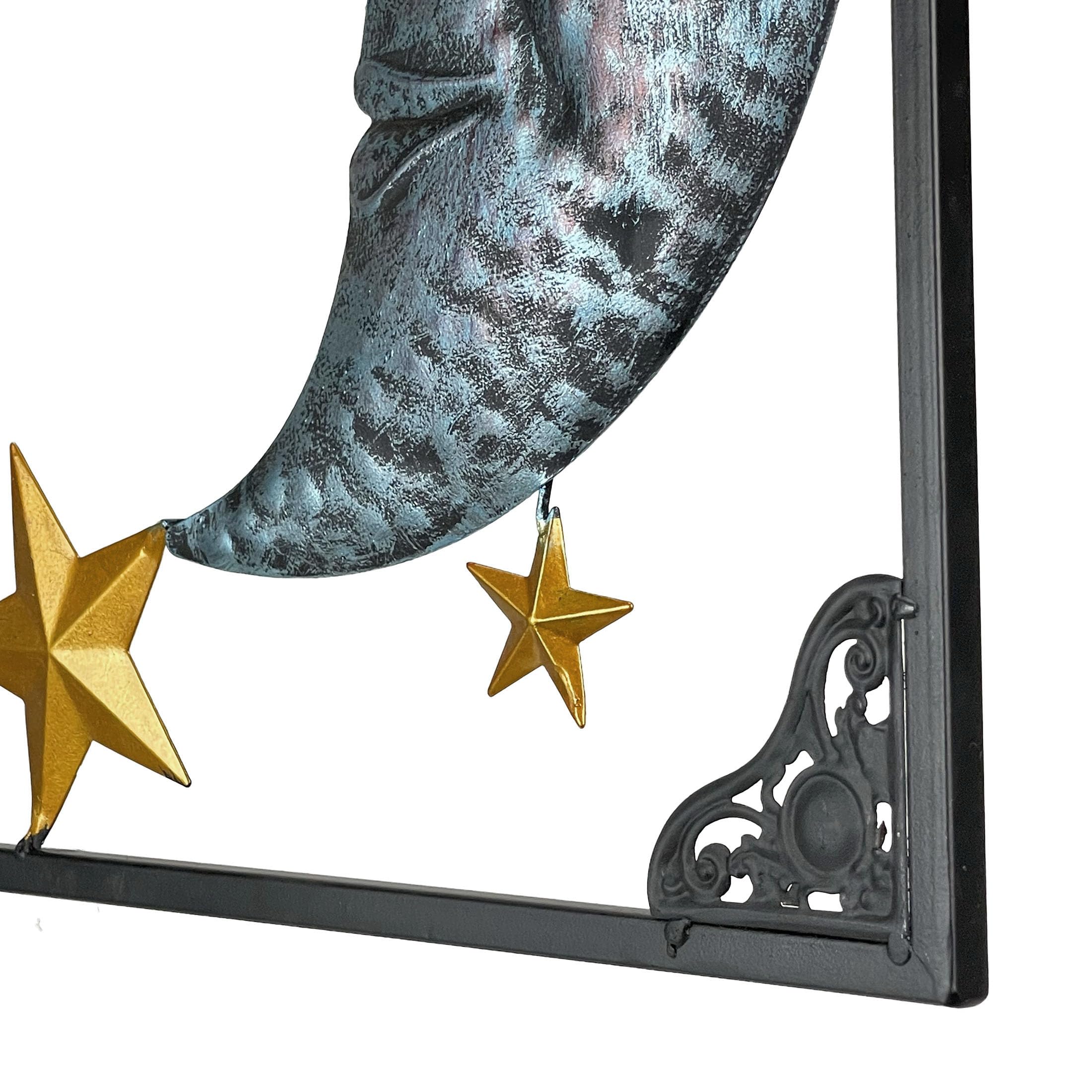 Celestial Sun, Moon, and Stars Tri-Color Metal Indoor